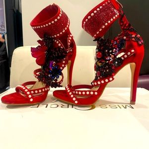 Mulanta red heels. Size 6. Used one time.